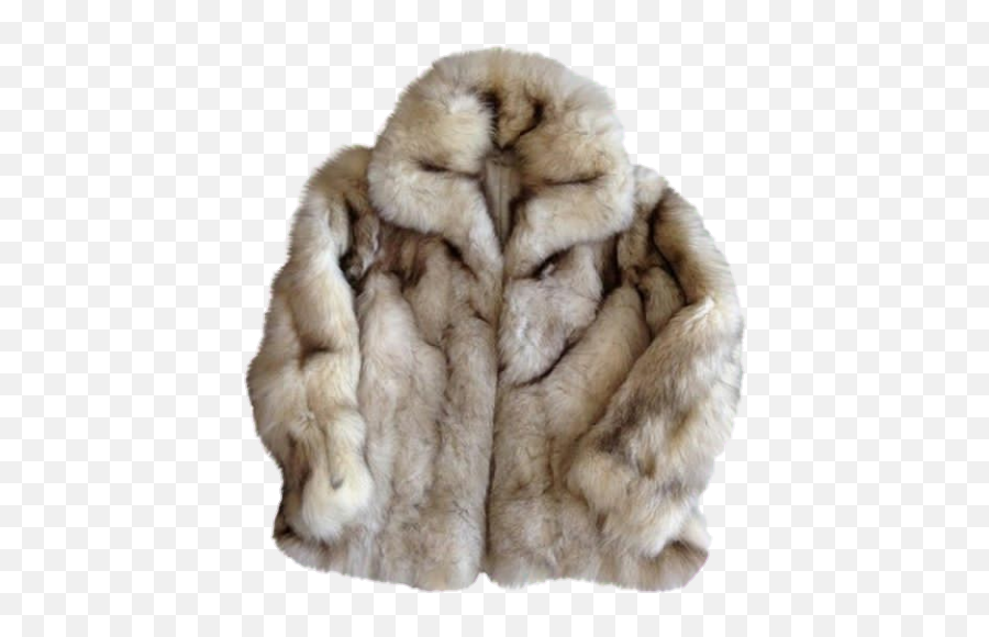 Furcoat Coat Jacket Winter Fauxfur - Aesthetic Coat Fur Emoji,Emoji Outfits
