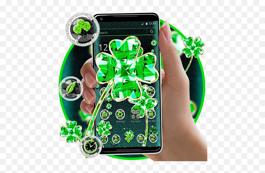 Green Jewelry Clover Luxury Theme U2013 Apps On Google Play - Mobile Phone Emoji,Green Lantern Emoji