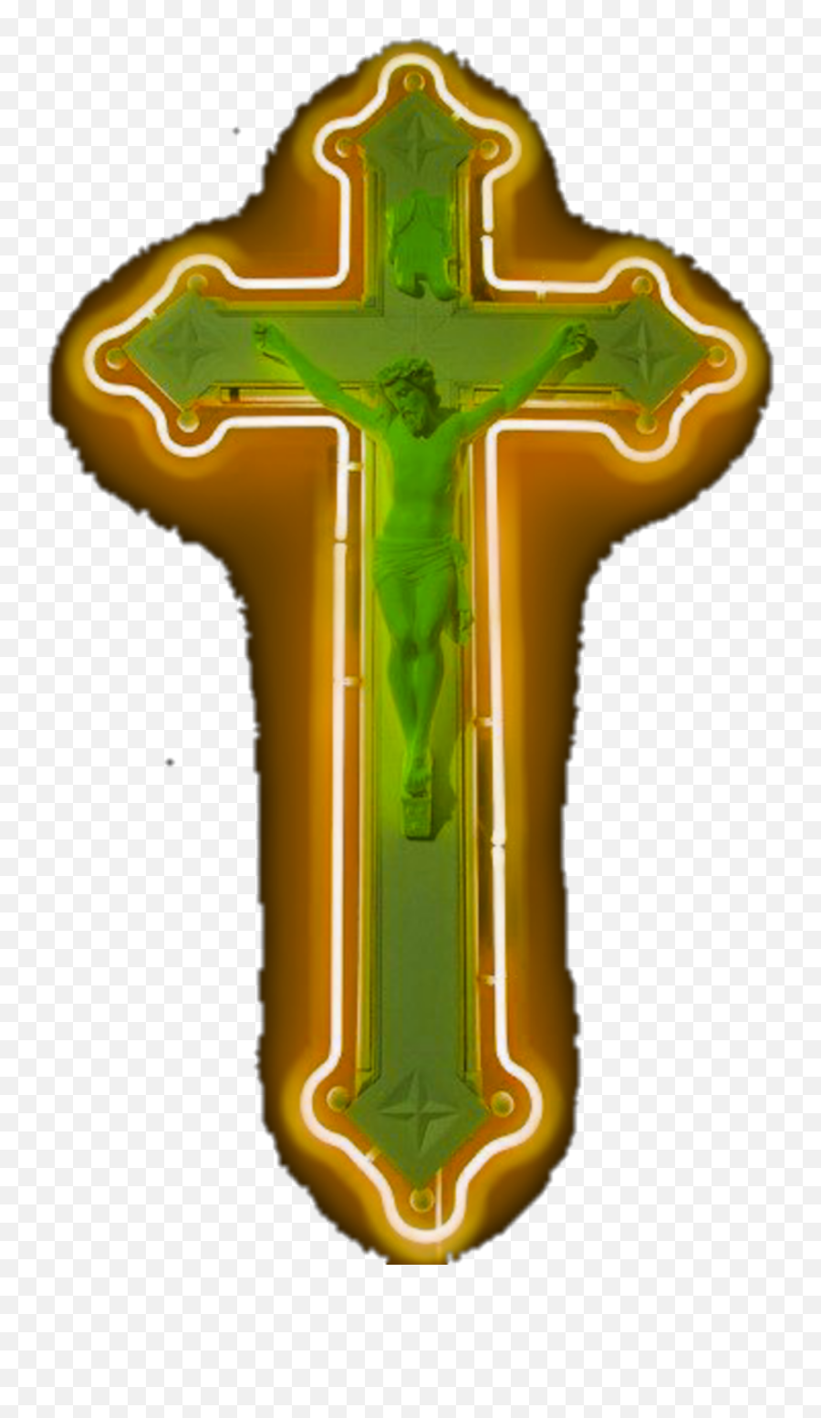 Neon Cross Crucifix Trench - Cross Emoji,Crucifix Emoji