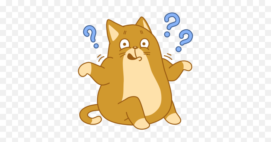 Cat Fatcat Sticker Stickers Question - Clip Art Emoji,Question Emoji Meme