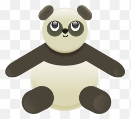 Vector Image Of Toy Black And Grey - Panda Bear Clip Art Emoji