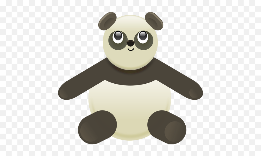 Vector Image Of Toy Black And Grey - Panda Bear Clip Art Emoji,Flag Chicken Emoji