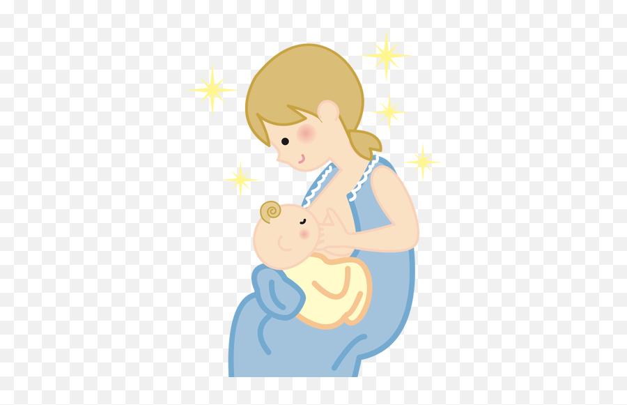 Mother And Breastfeeding Child - Baby And Mother Cartoon Png Emoji,Baby Jesus Emoji