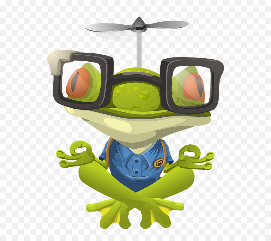 Meditate Frog Yoga - Cartoon Frog Public Domain Emoji,Ceiling Fan Emoji