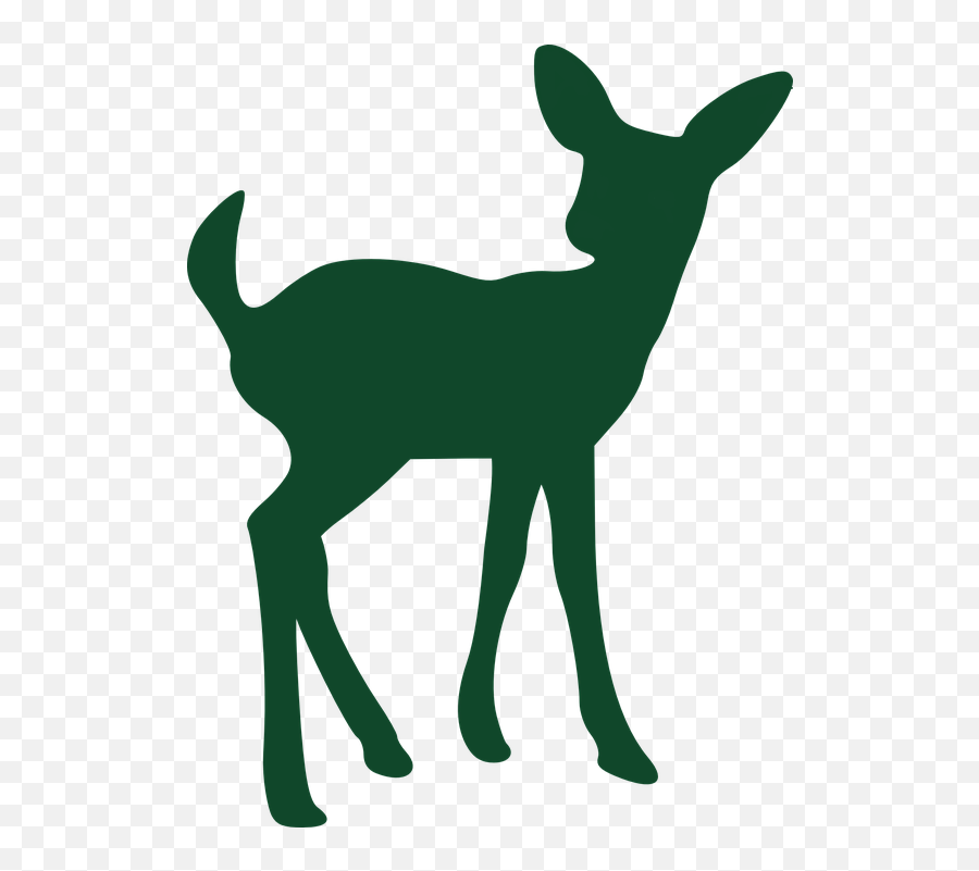 Free Image On Pixabay - Fawn Deer Green Silhouette Baby Deer Fawn Silhouette Clipart Emoji,Hert Emoji