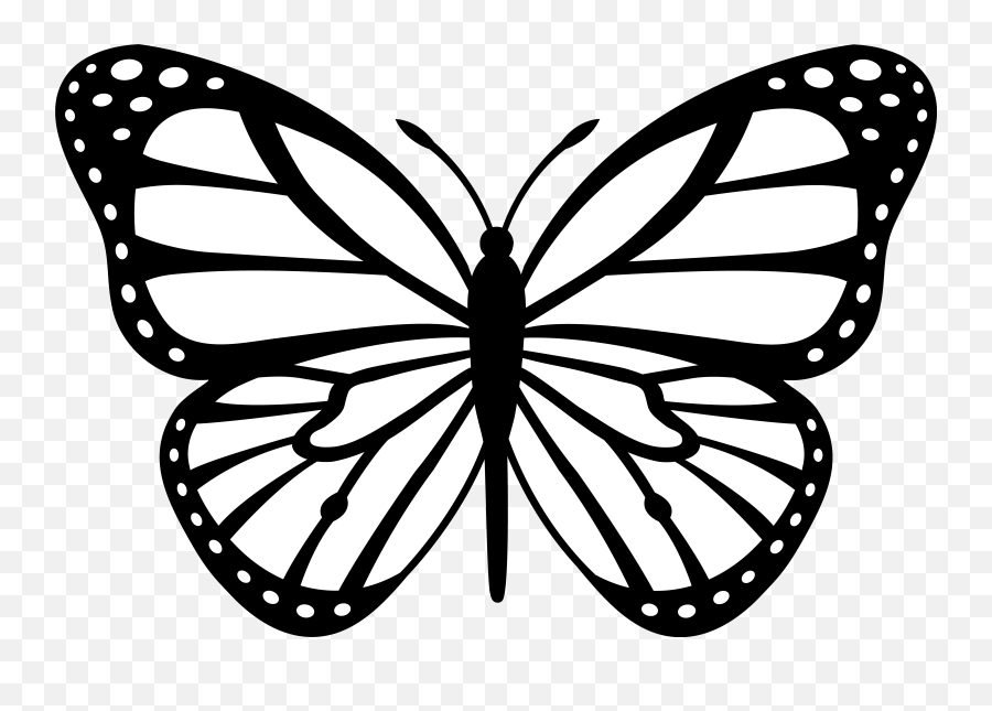 Butterfly Clipart Black And White Png - Butterfly Clipart Black And White Emoji,Butterfly Emoji Png