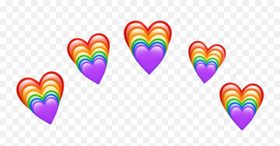 Rainbow Heart Emoji Crown Ftestickers - Heart,Heart Emoji Crown