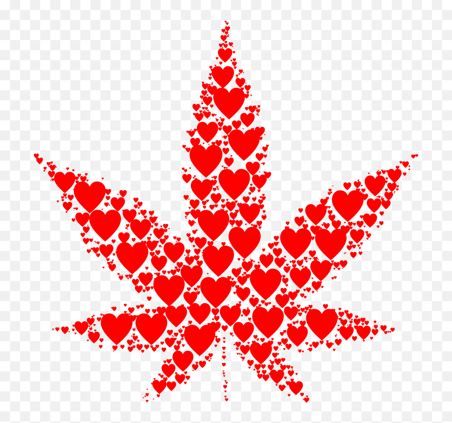 Download Free Png Marijuana Leaf Hearts - Dlpngcom Cannabis Leaf Free Clipart Emoji,Pot Leaf Emoji
