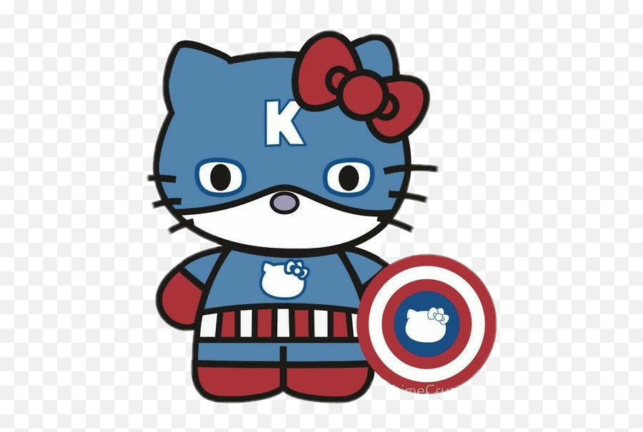 Hellokitty Captain America Sticker - Hello Kitty Face Transparent Emoji,Captain America Emoji