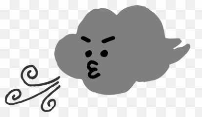 Clouds With A Face Blowing Wind Clipart Emoji