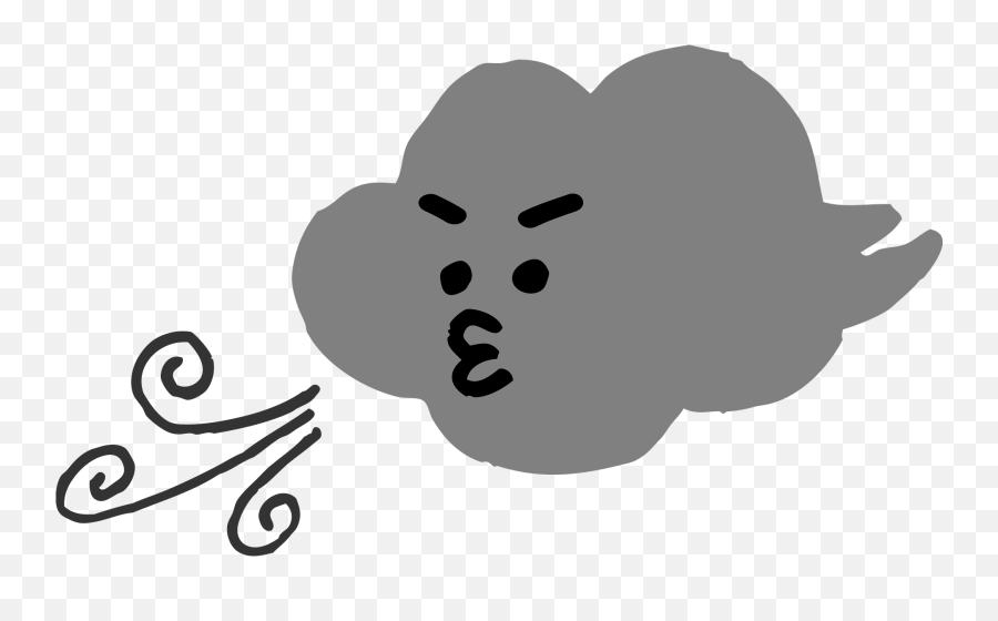 Clouds With A Face Blowing Wind Clipart Emoji,Blow A Kiss Emoji