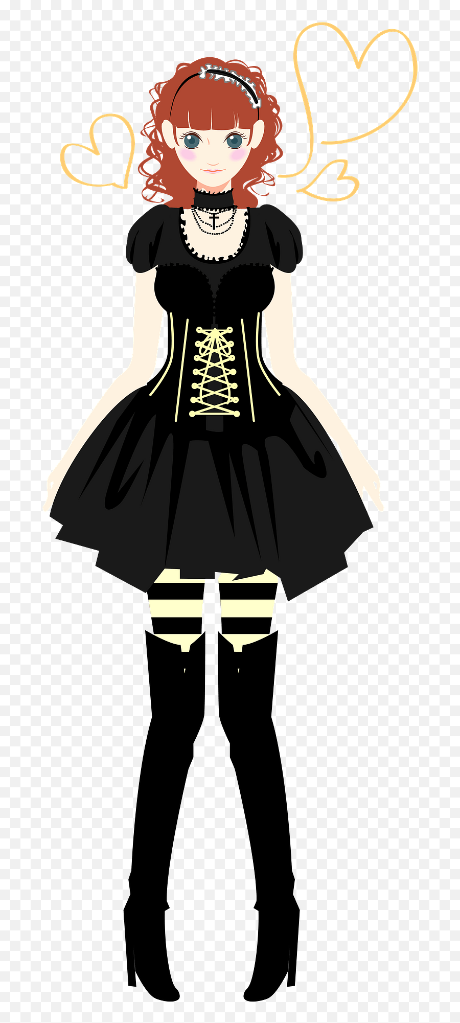 Gothic Lolita Girl Clipart - Wasp Waist Emoji,Goth Emojis