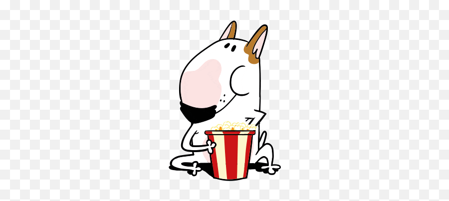 Miniature Bull Terrier - Movie Night Gif Transparent Emoji,Pitbull Emoji
