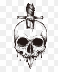 Download Skull Euclidean Vector Sword - Tattoo Designs Emoji