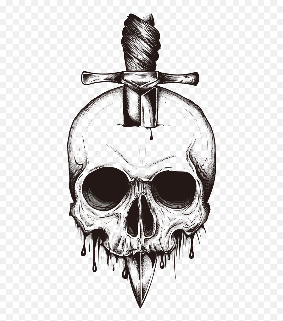 Download Skull Euclidean Vector Sword - Skull Tattoo Designs Emoji,Boy Knife Pig Bull Emoji