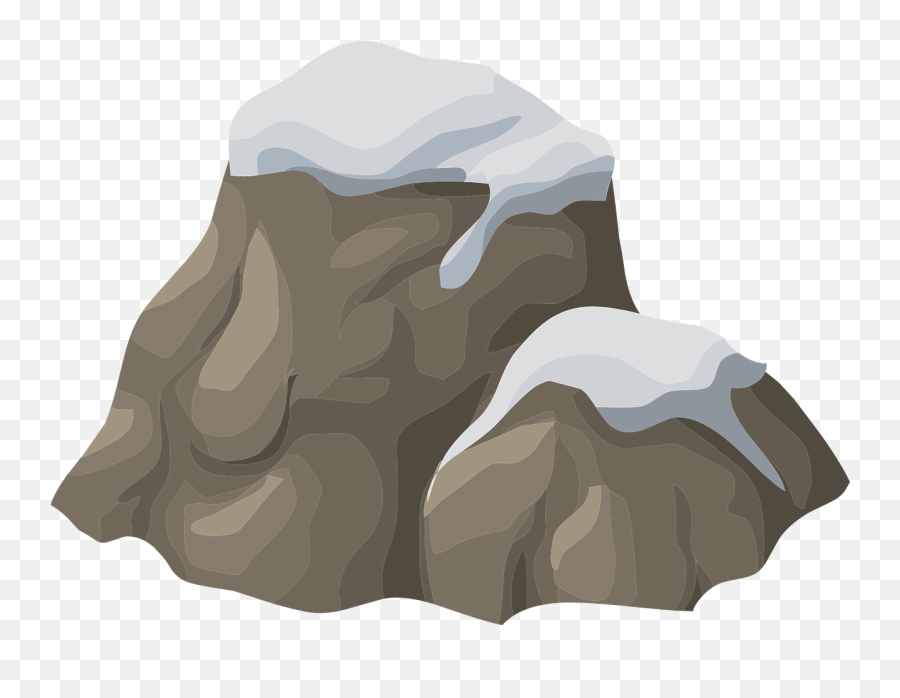 Rock Snow Snow Capped Boulder Stone - Rock In Snow Clipart Emoji,Rock Climbing Emoji