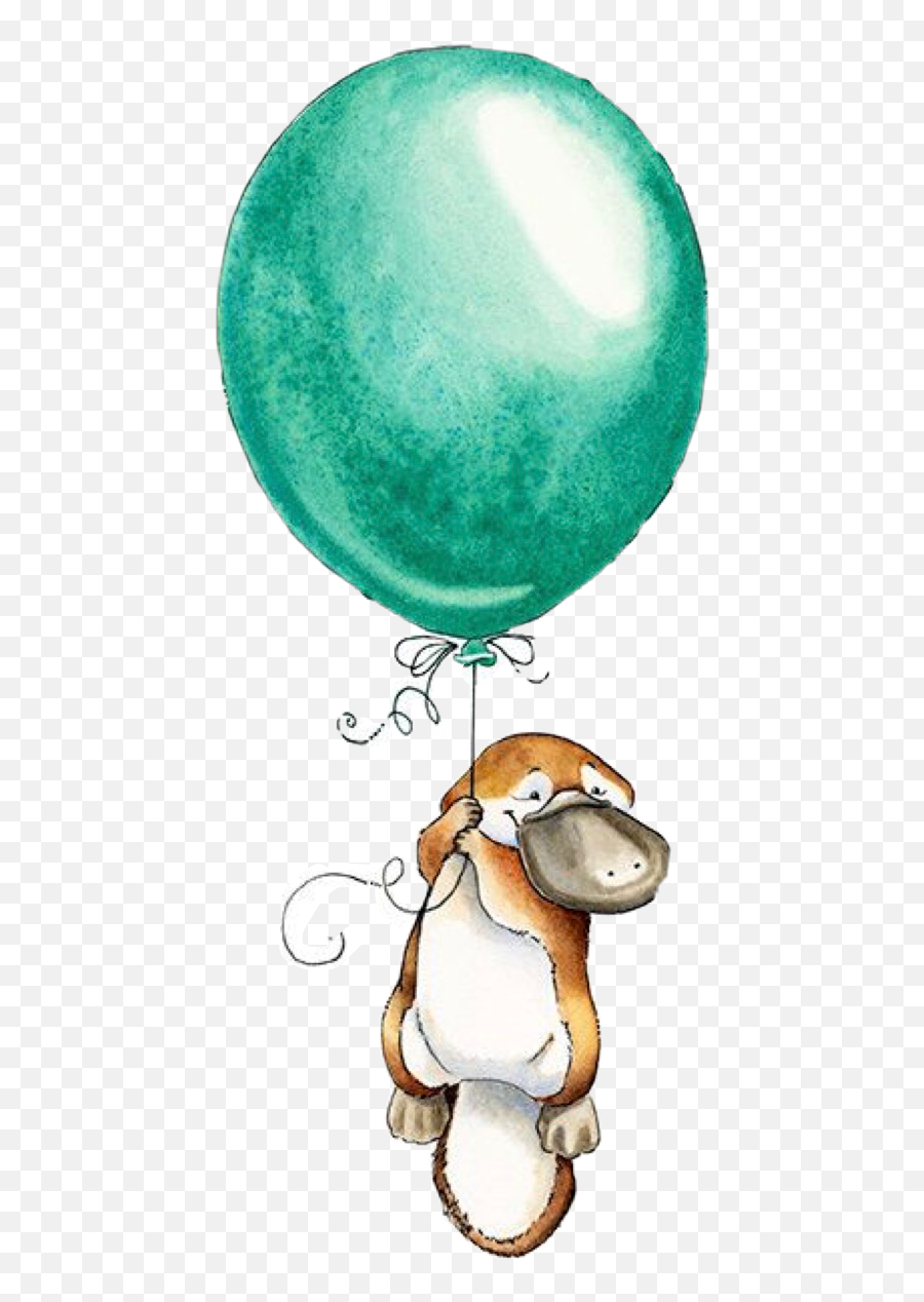 Balloon Platypus Cute Animal Freetoedit - Watercolor Animals With Balloons Emoji,Platypus Emoji