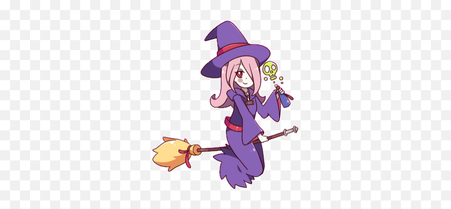 Top Little Witch Academy Stickers For - Little Witch Academia Gif Transparent Emoji,Witch On Broom Emoji