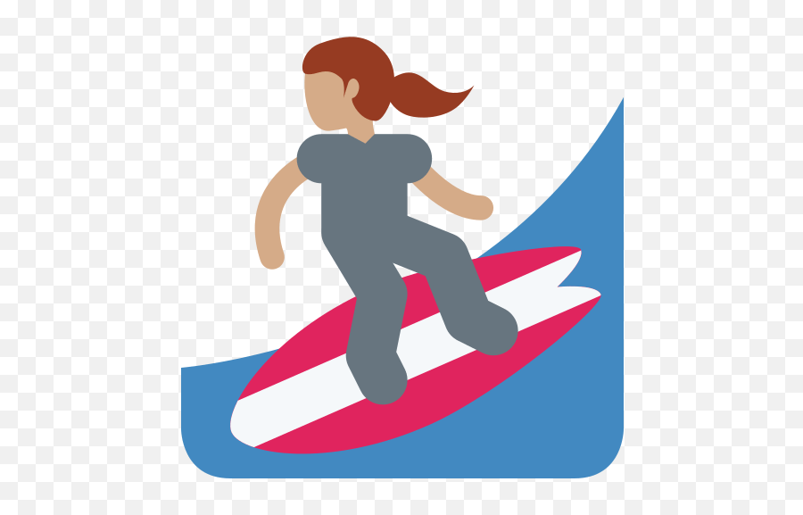Woman Surfing Emoji With Medium Skin Tone Meaning - Surfing,Surfer Emoji