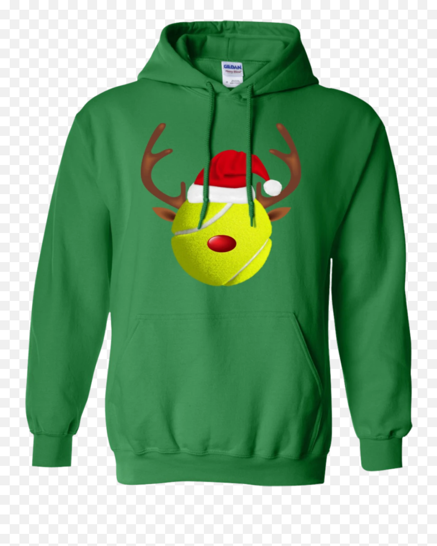 Tennis Reindeer And Wear Santa Hat Funny Merry Xmas Hoodie Emoji,Merry Christmas Emoticon