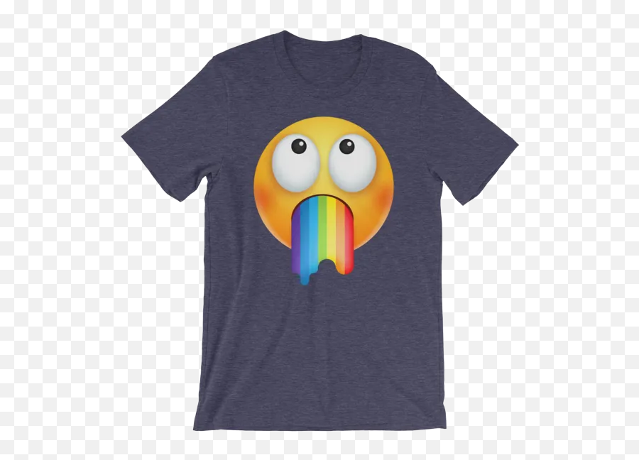 Funny Emoticon Shirts - Emoji Puking Rainbows Short Sleeve Unisex Tshirt Cute Ghost T Shirt,Emoji Pop 84