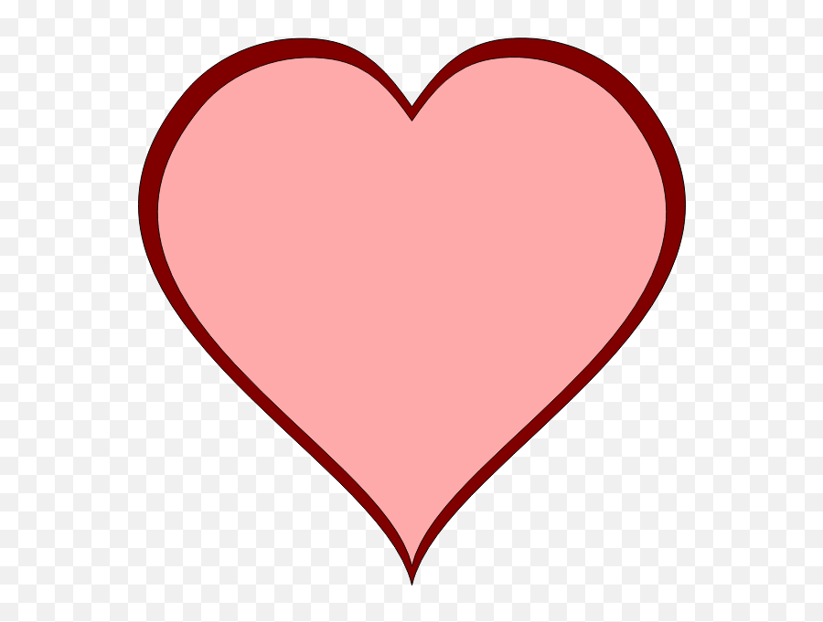 Pink Heart With Red Thick Line Border Vector Image - Clip Art Emoji,Golden Heart Emoji
