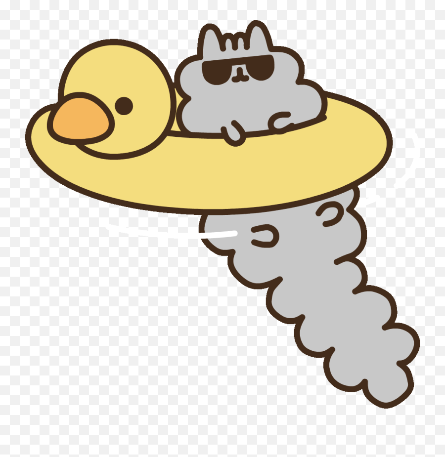 Download - Pusheen Swimming Gif Emoji,Pusheen The Cat Emoji