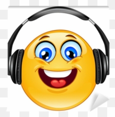 Headphone Emoticon Wall Mural Pixers - Thumbs Up Smiley Emoji,Headphone Emoji