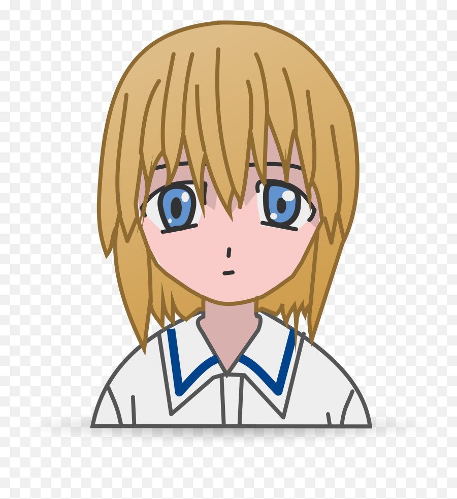 Manga Girl Vector Clipart Image - Manga Emoji,Kawaii Emoticon