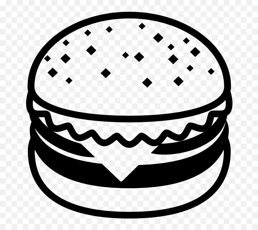 Emojione Bw 1f354 - Burger Emoji Black And White,Sandwich Emoji