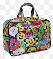 Emoji Party Holographic Large Cosmetic Bag - Holographic Cosmetic Weekender,Bag Emoji