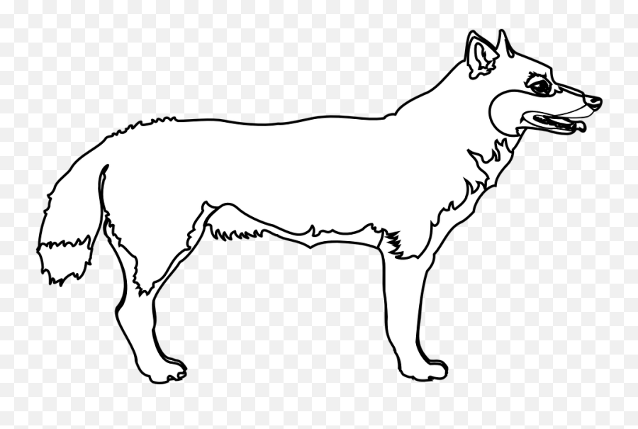 Wolf Canine Coyote - Dog Body Black And White Transparent Emoji,Wolf Howling Emoji