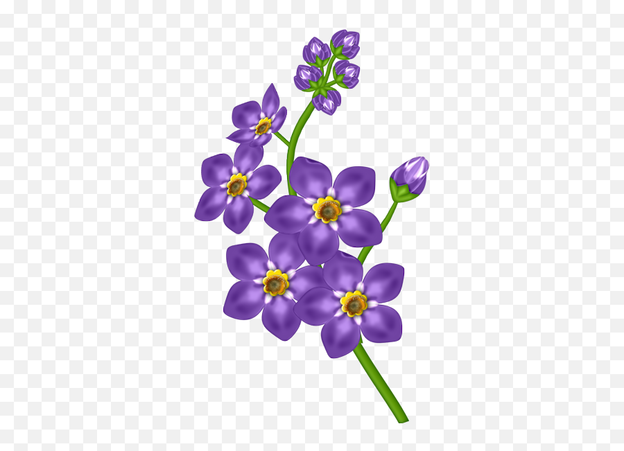 Purple Flowers Clipart Free - Purple Flower Clipart Free Emoji,Purple Flower Emoji