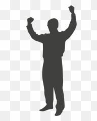 Raise My Hand Clipart Transparent - Man Raising Hands Silhouette Emoji