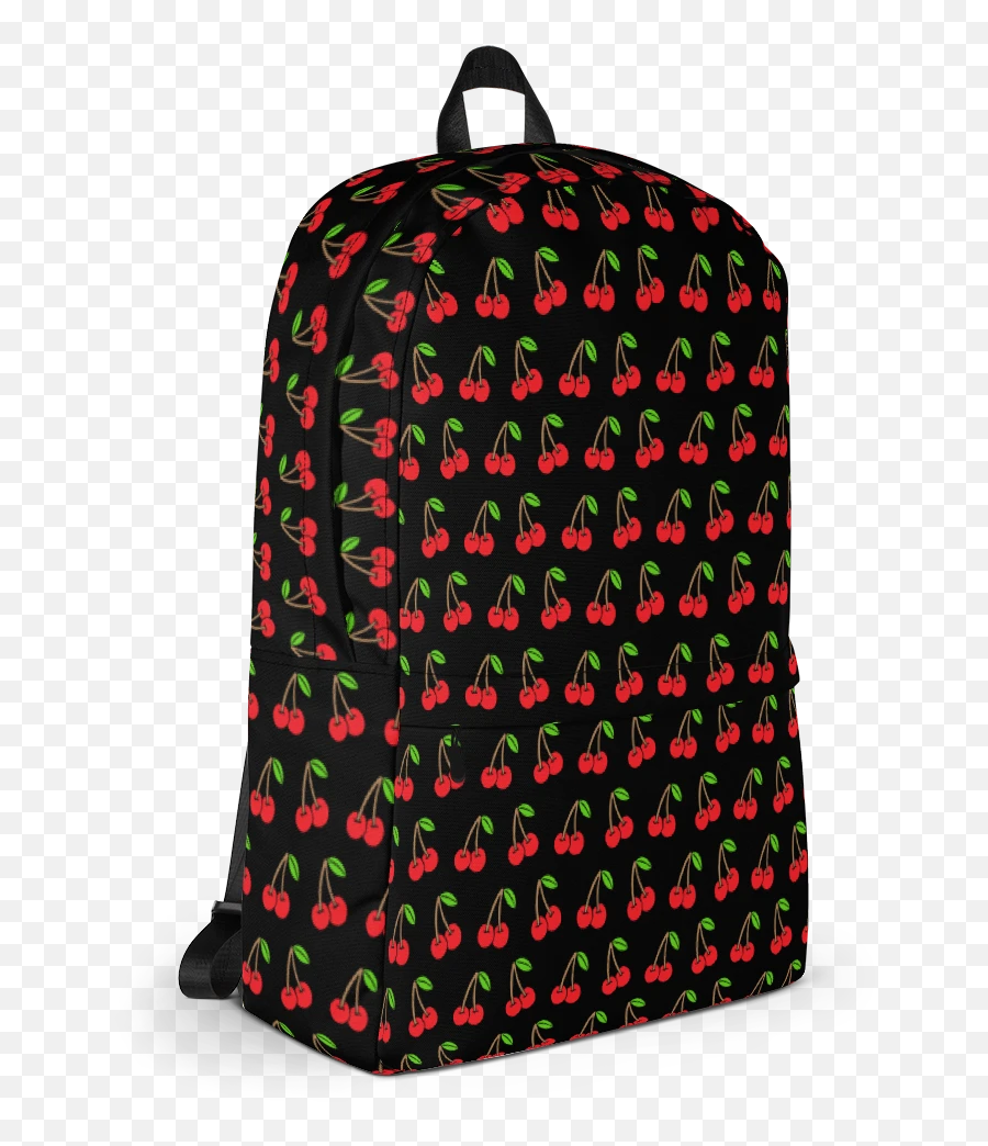Cherries Black Backpack - Gamer Girl Backpack Emoji,Black Emoji Backpack