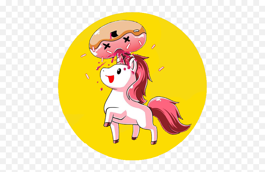 Kawaii Unicorn Wallpapers And Unicorn Pictures On Google - Unicorn Stabbing A Donut Emoji,Unicorn Emoji Keyboard