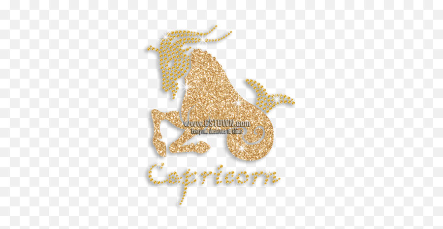 Capricorn Symbol Iron - Capricorn Symbol In Glitter Emoji,Capricorn Symbol Emoji