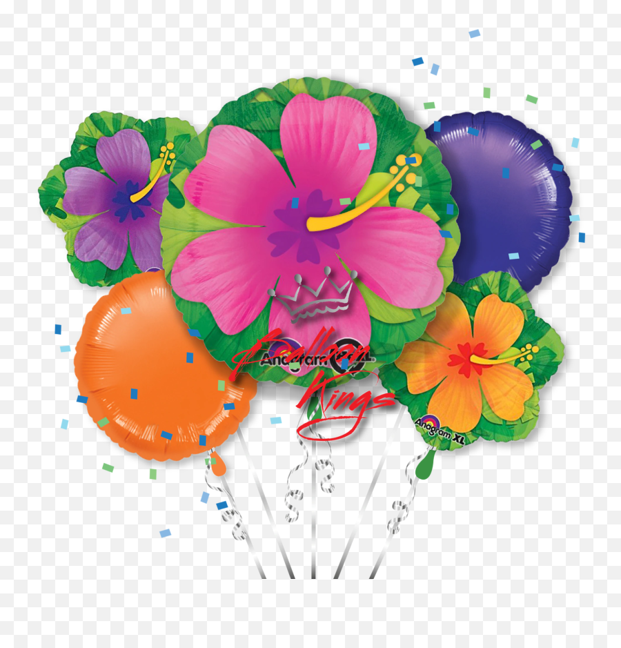 Tropical Hibiscus Bouquet - Hawaiian Balloon Png Emoji,Hibiscus Emoji