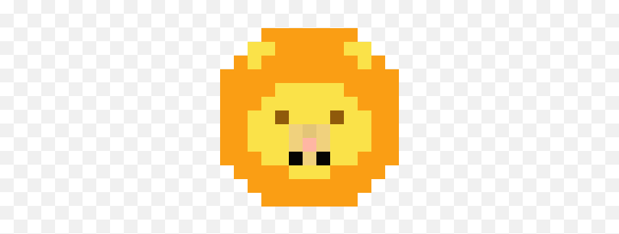 Pixel Lion - Coconut Pixel Art Emoji,Lion Emoticon