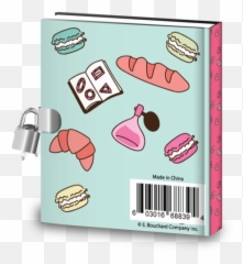 Pink Paris Kids Diary With - Macaroon Emoji,Emoji Macaroon