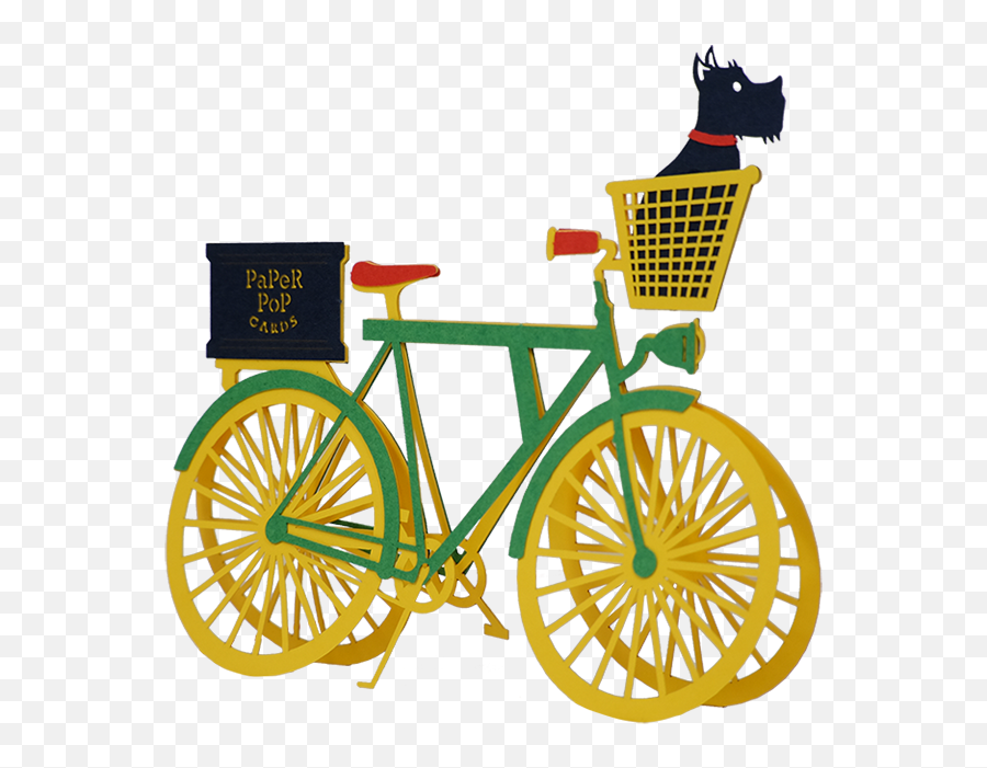 Bicycle With Puppy Pop Up Card - Hybrid Bicycle Emoji,Bicycle Emoji