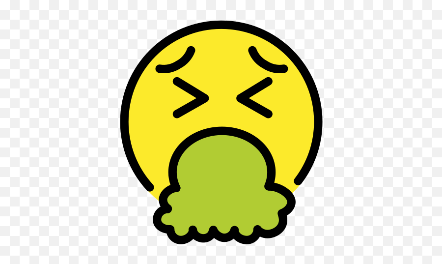Face With Open Mouth Vomiting - Emoji Vomiting,Throw Up Emoji