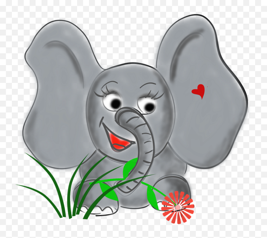 Elephant Animal Dear Flower Free - Clip Art Emoji,Ten And Rain Emoji