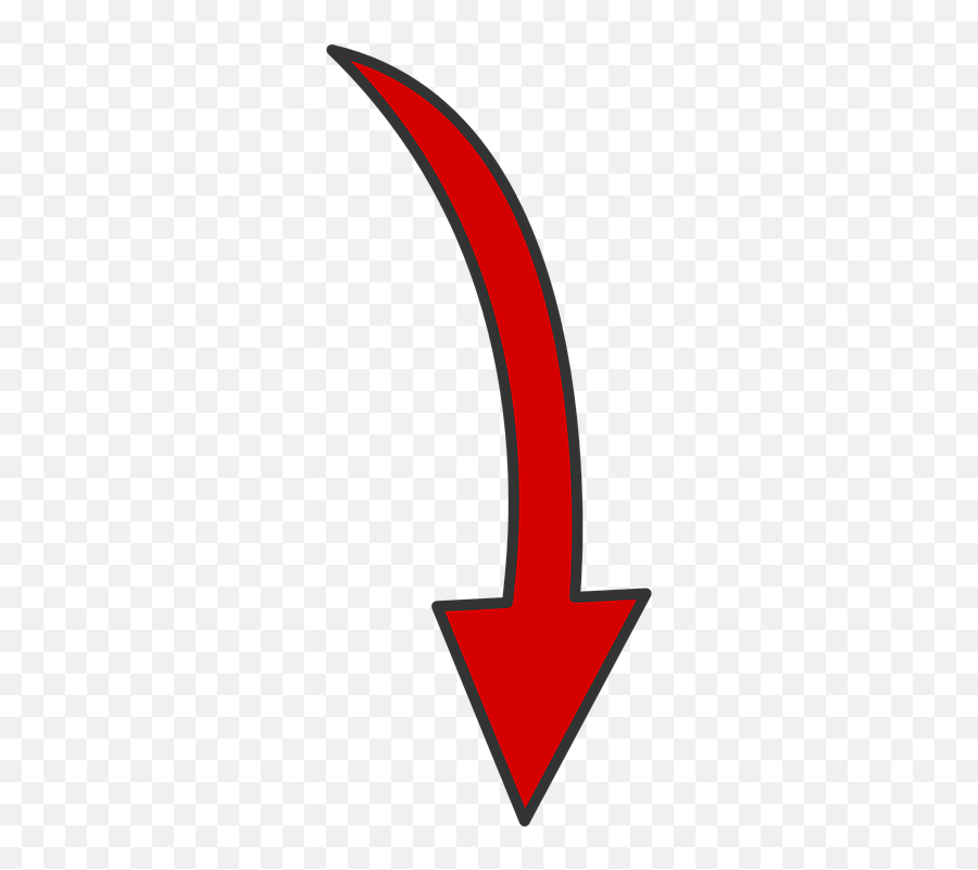 Down Arrow Curved Sign Symbol - Red Curved Arrow Png Emoji,Girl Lipstick Arrow Purse Emoji