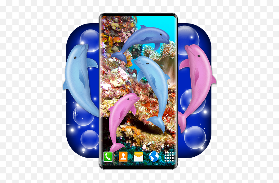 Dolphins Hd Live Wallpaper Dolphin - Dolphin Animasi Emoji,Dolphin Emoji Android