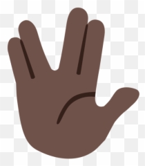 Dark Skin Tone Emoji - Sticker Saludo Vulcano Png,Vulcan Salute Emoji