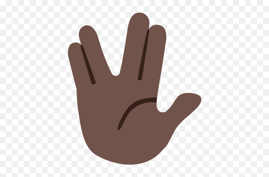 Dark Skin Tone Emoji - Sticker Saludo Vulcano Png,Vulcan Salute Emoji