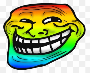 Yellow Clipart Troll Face - Rainbow Emoji