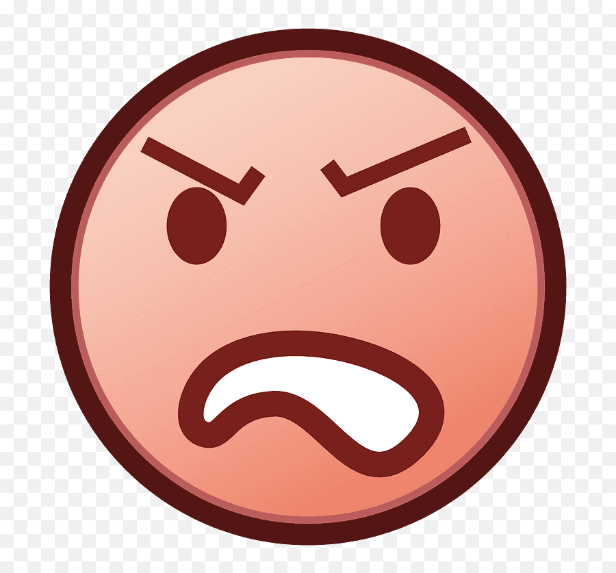 Angry Face Emoji Clipart - Pouting Emoji,Mad Face Emoji Transparent
