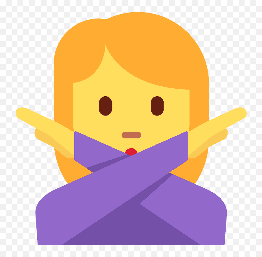 Woman Gesturing No Emoji Clipart - Emoji X Arms,No Emoji